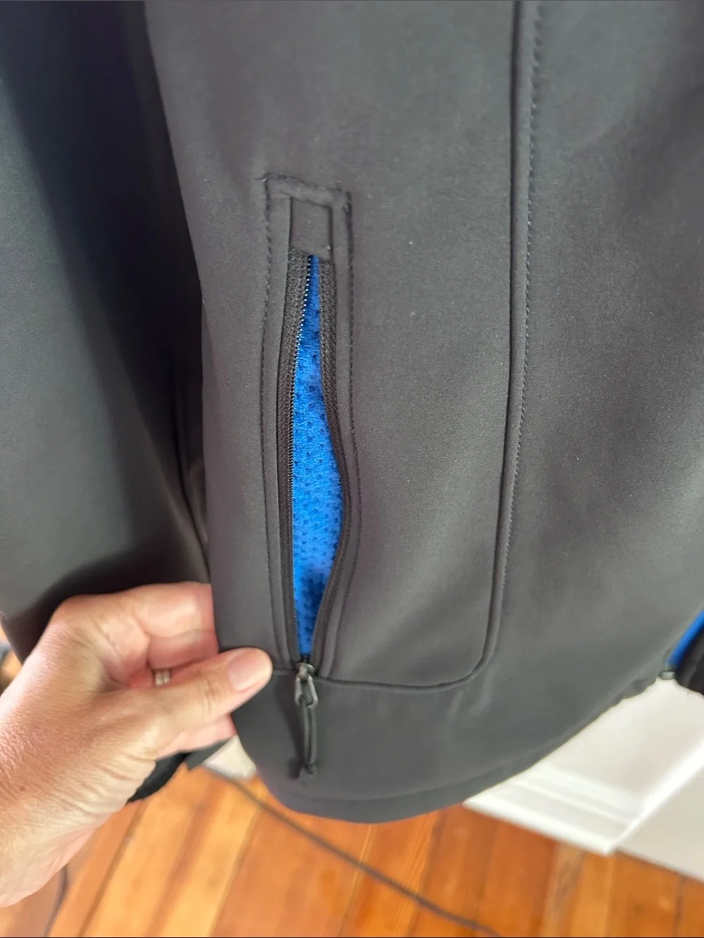 The North Face Black Jacket with Blue Accents